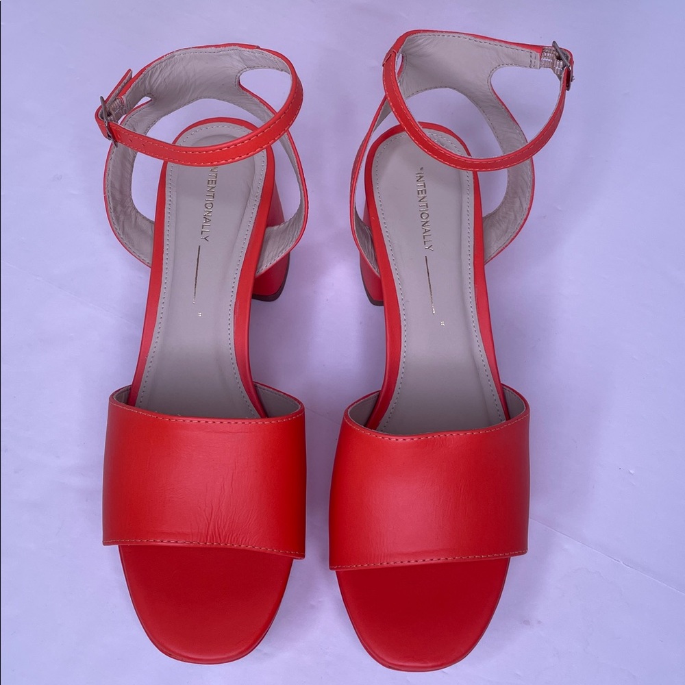 Intentionally Blank Platform Shoes Sandals NWOT Orange Leather Sandals Shoes